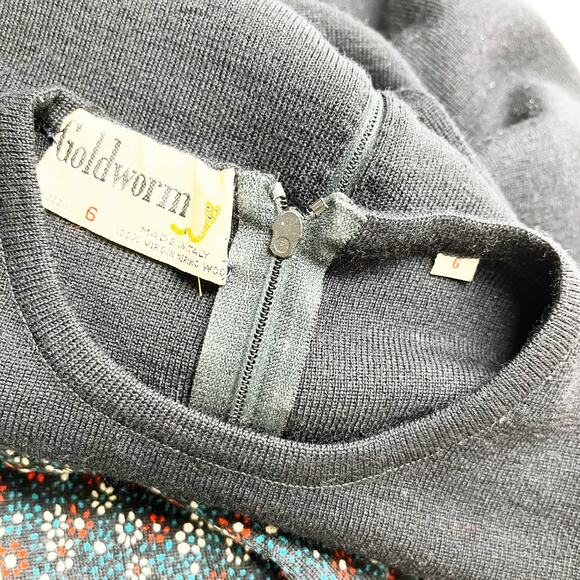 Goldworm Vintage Merino Wool Knit Dress Made in Italy - Picture 8 of 8
